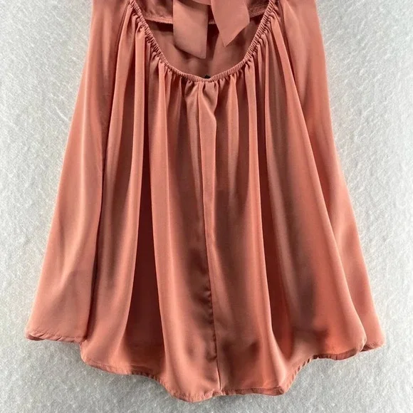 FOREVER 21 Dress Size M Cocktail Cami Mini Bow Backless Spaghetti Strap Pink - Picture 6 of 11